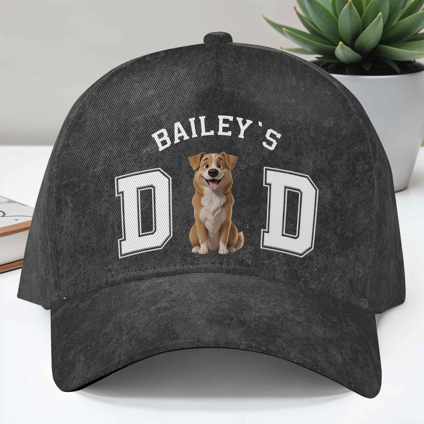 Bailey's Dad, Dog And Lettering Cap