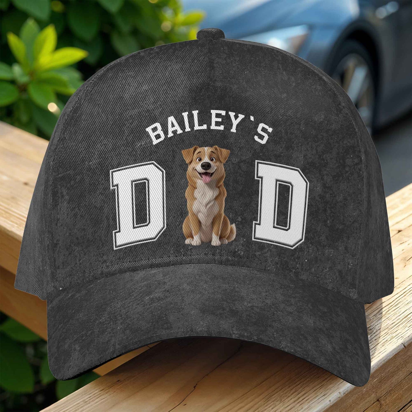 Bailey's Dad, Dog And Lettering Cap
