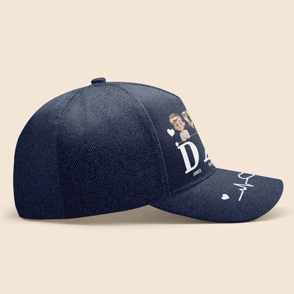 Dad, Cartoon Children and Hearts - Personalized Classic Cap - DAD062_CCAP
