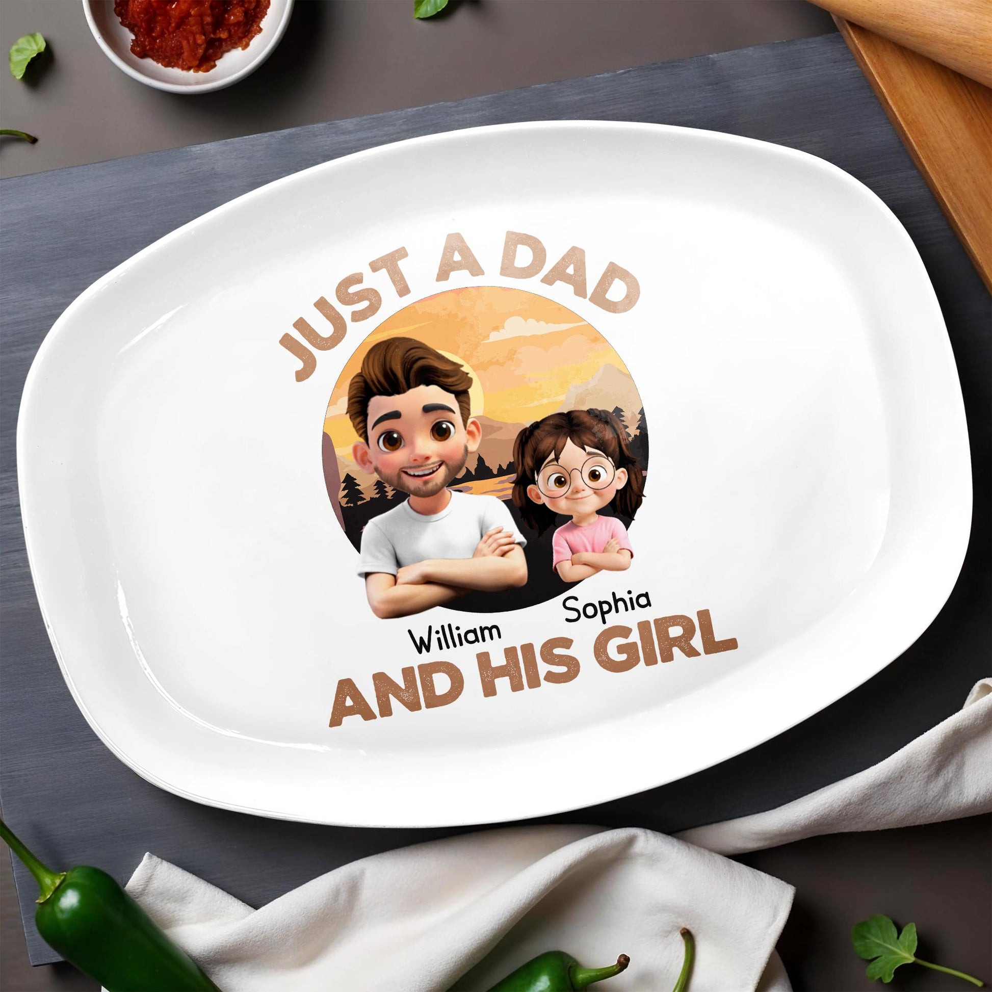 Just A Dad And His Girl, Father And Daughter At Sunset