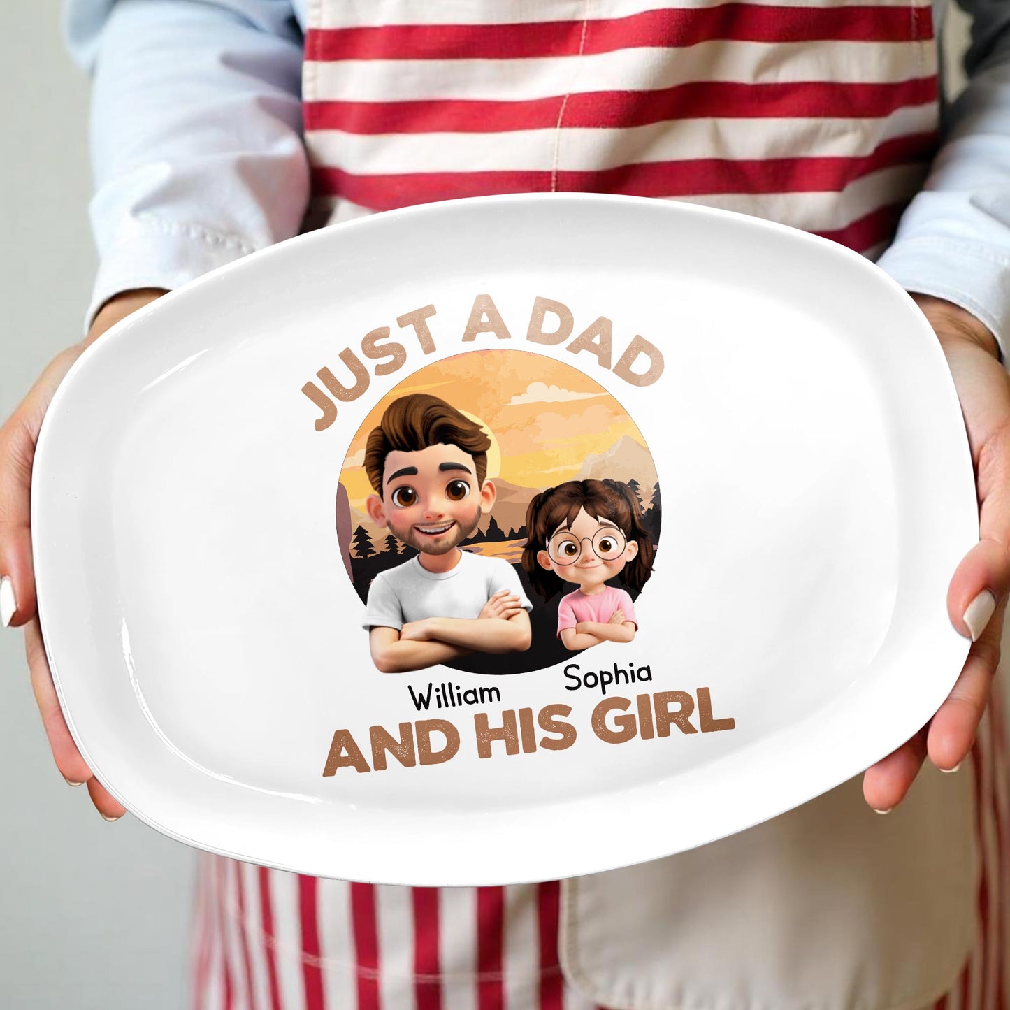 Just A Dad And His Girl, Father And Daughter At Sunset