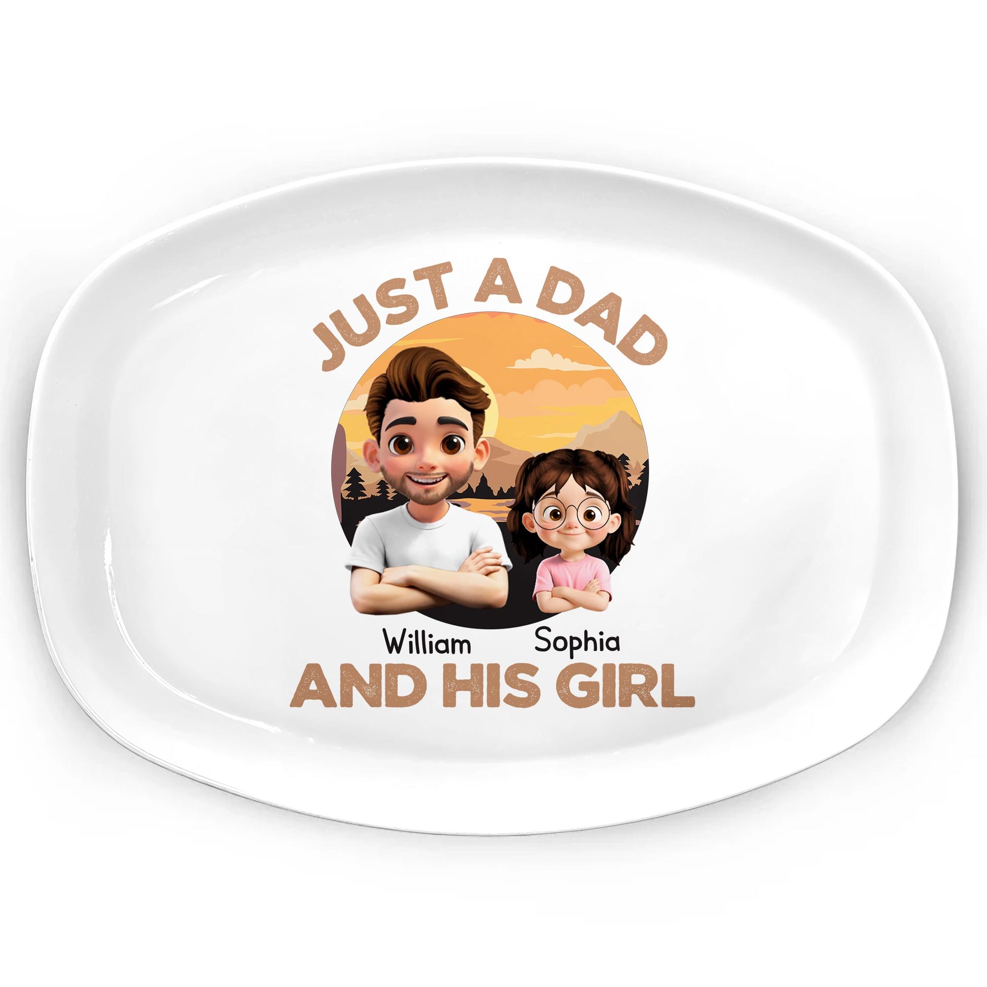 Just A Dad And His Girl, Father And Daughter At Sunset