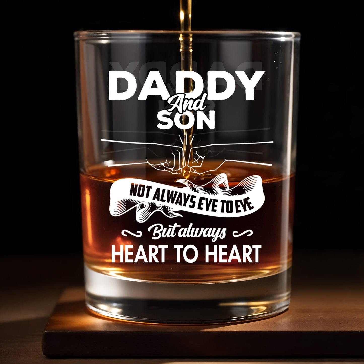 Daddy And Daughter, Not Always Eye To Eye But Always Heart To Heart, Hearts and Handshake