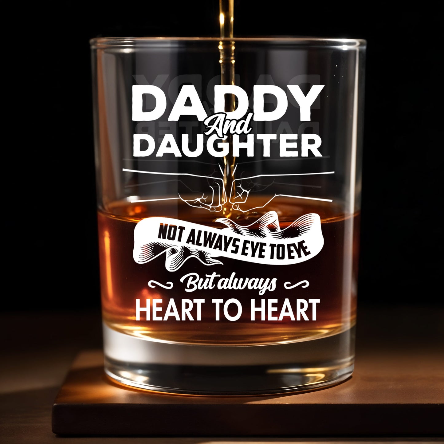 Daddy And Daughter, Not Always Eye To Eye But Always Heart To Heart, Hearts and Handshake