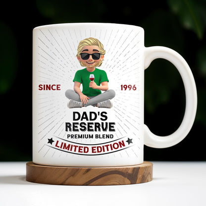 Dad's Reserve Premium Blend Limited Edition, Cartoon of Dad and Wine Glass