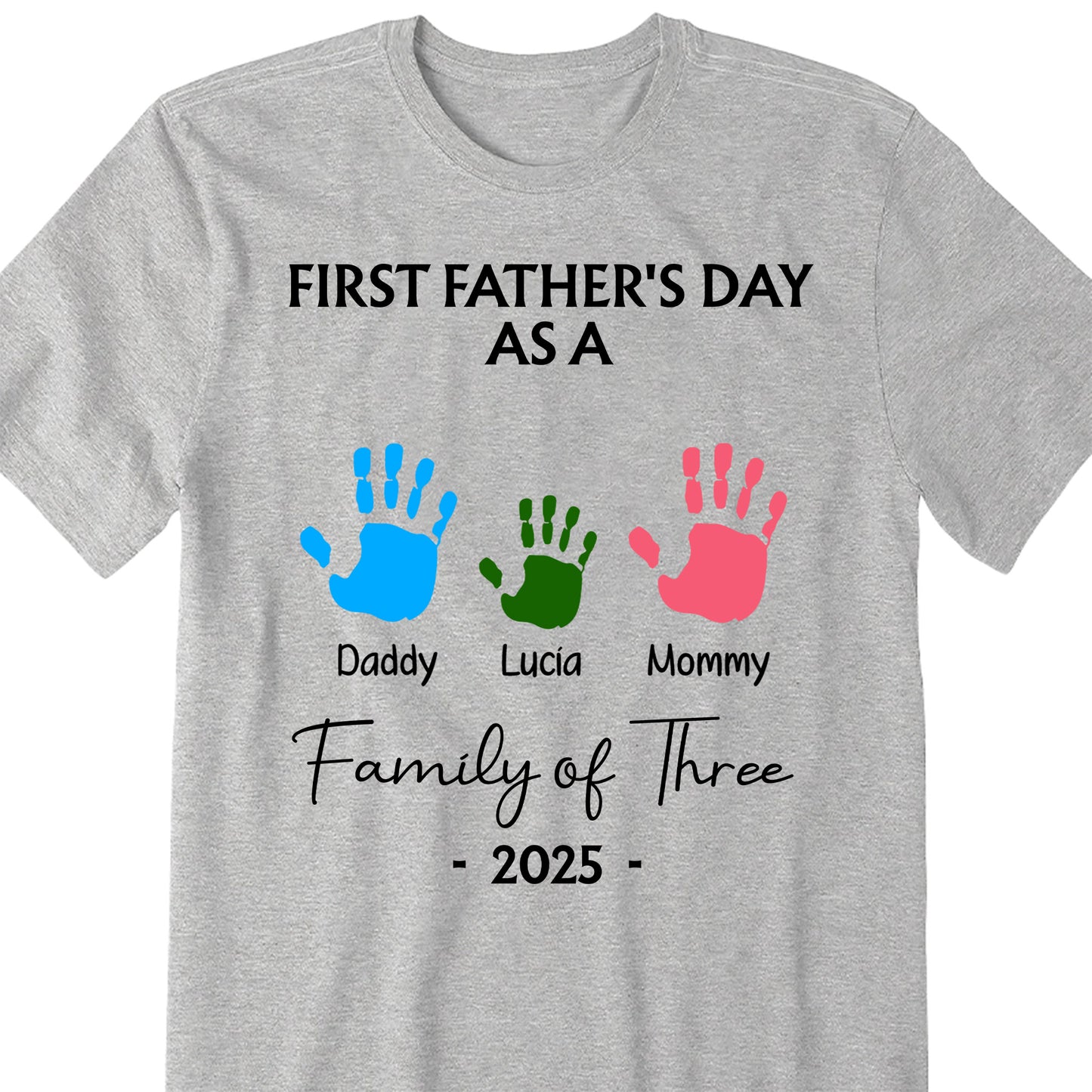 First Father's Day As A Family of Three, Handprints