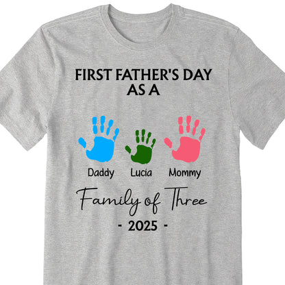 First Father's Day As A Family of Three, Handprints