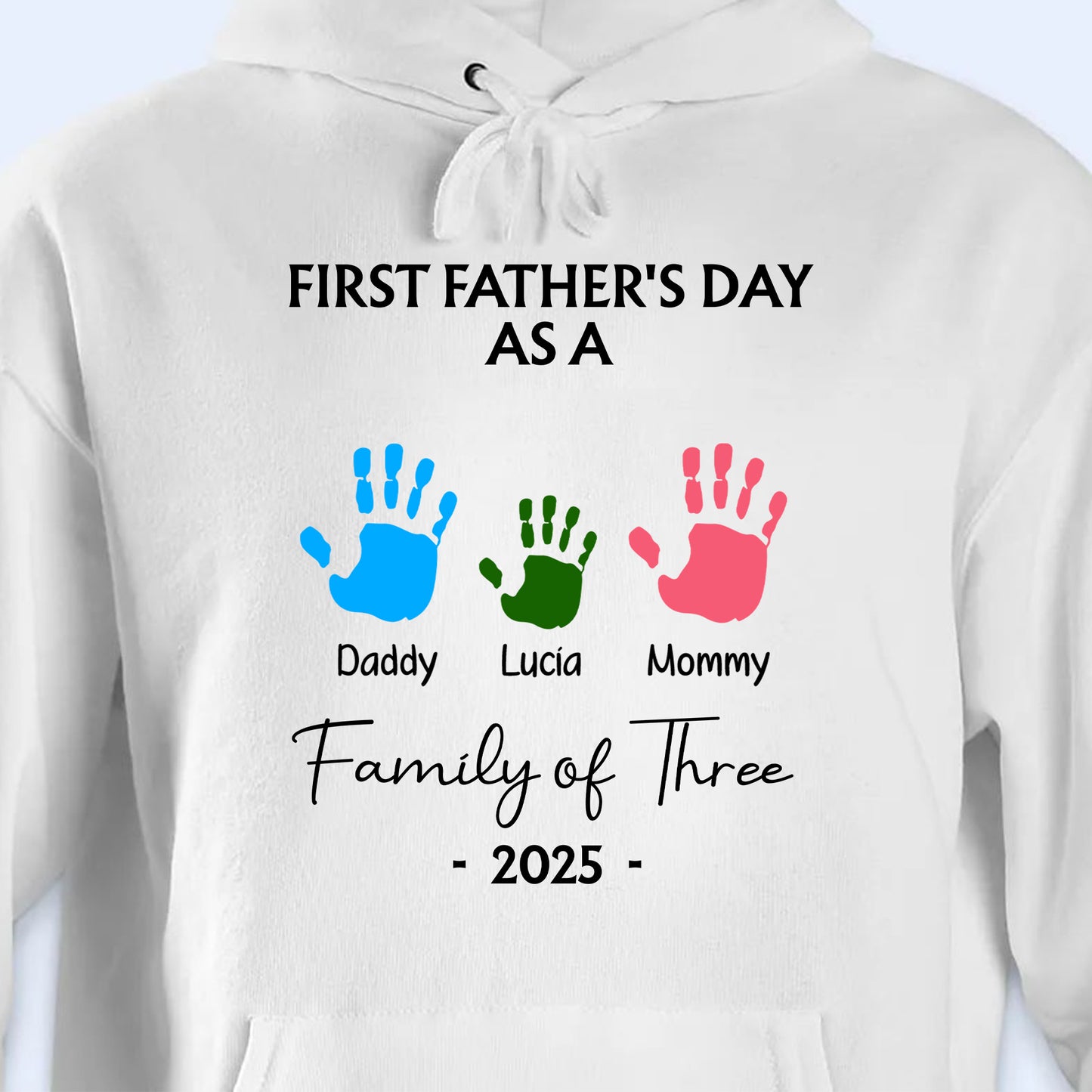 First Father's Day As A Family of Three, Handprints