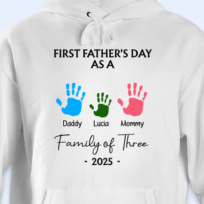First Father's Day As A Family of Three, Handprints