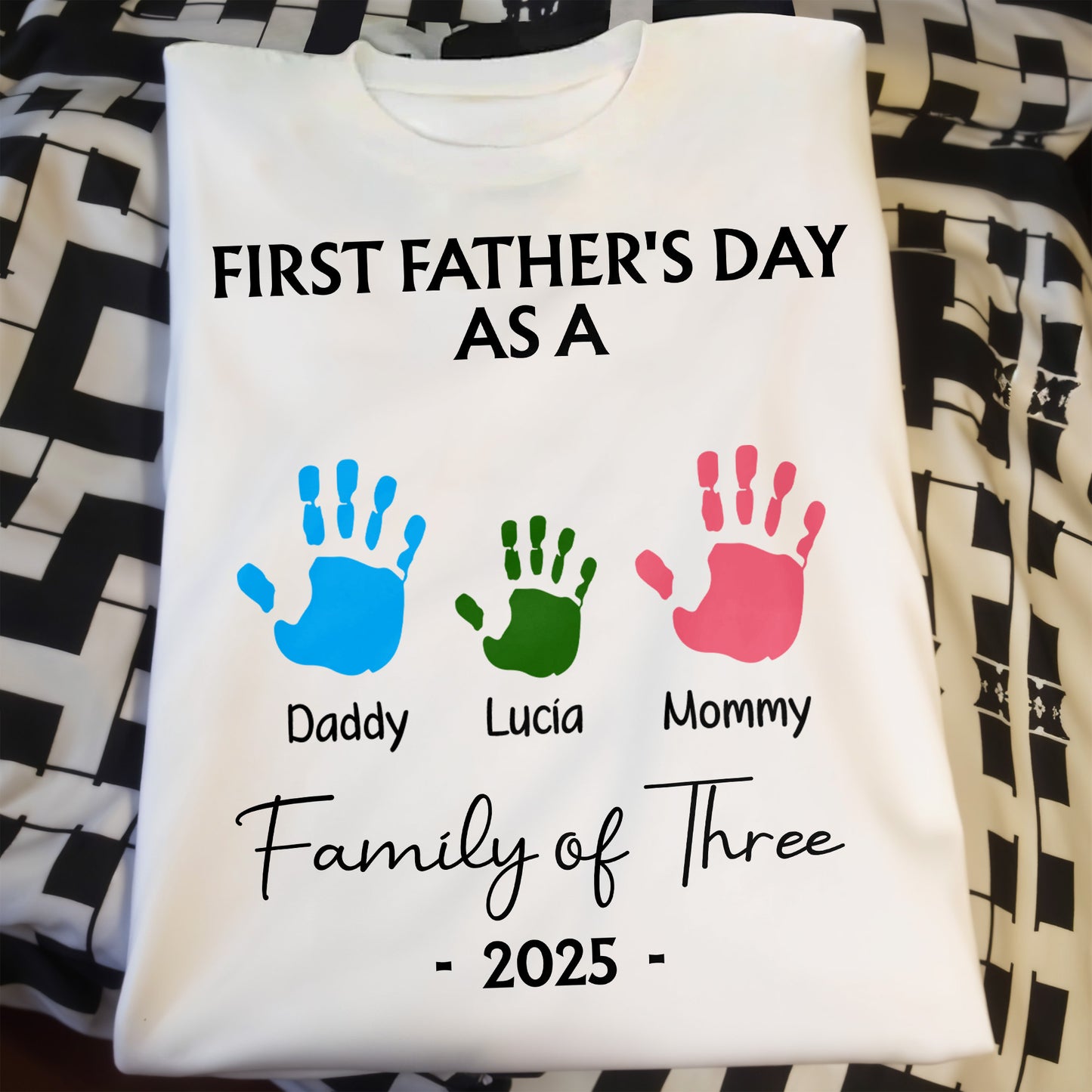 First Father's Day As A Family of Three, Handprints