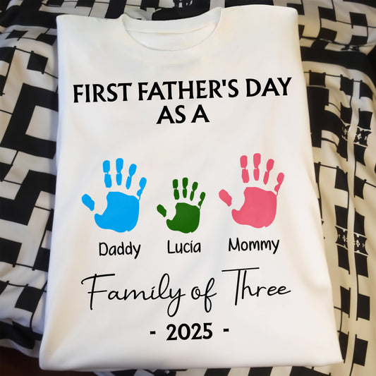 First Father's Day As A Family of Three, Handprints