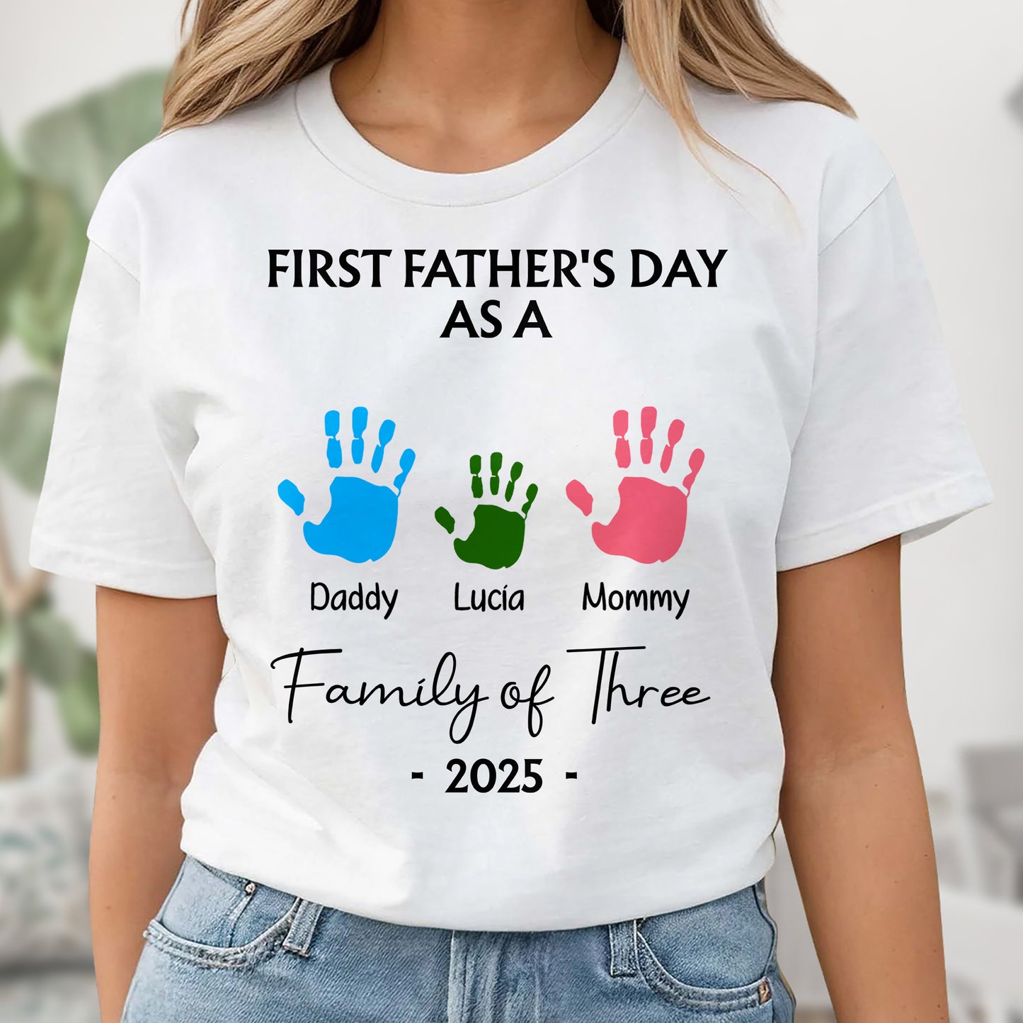 First Father's Day As A Family of Three, Handprints