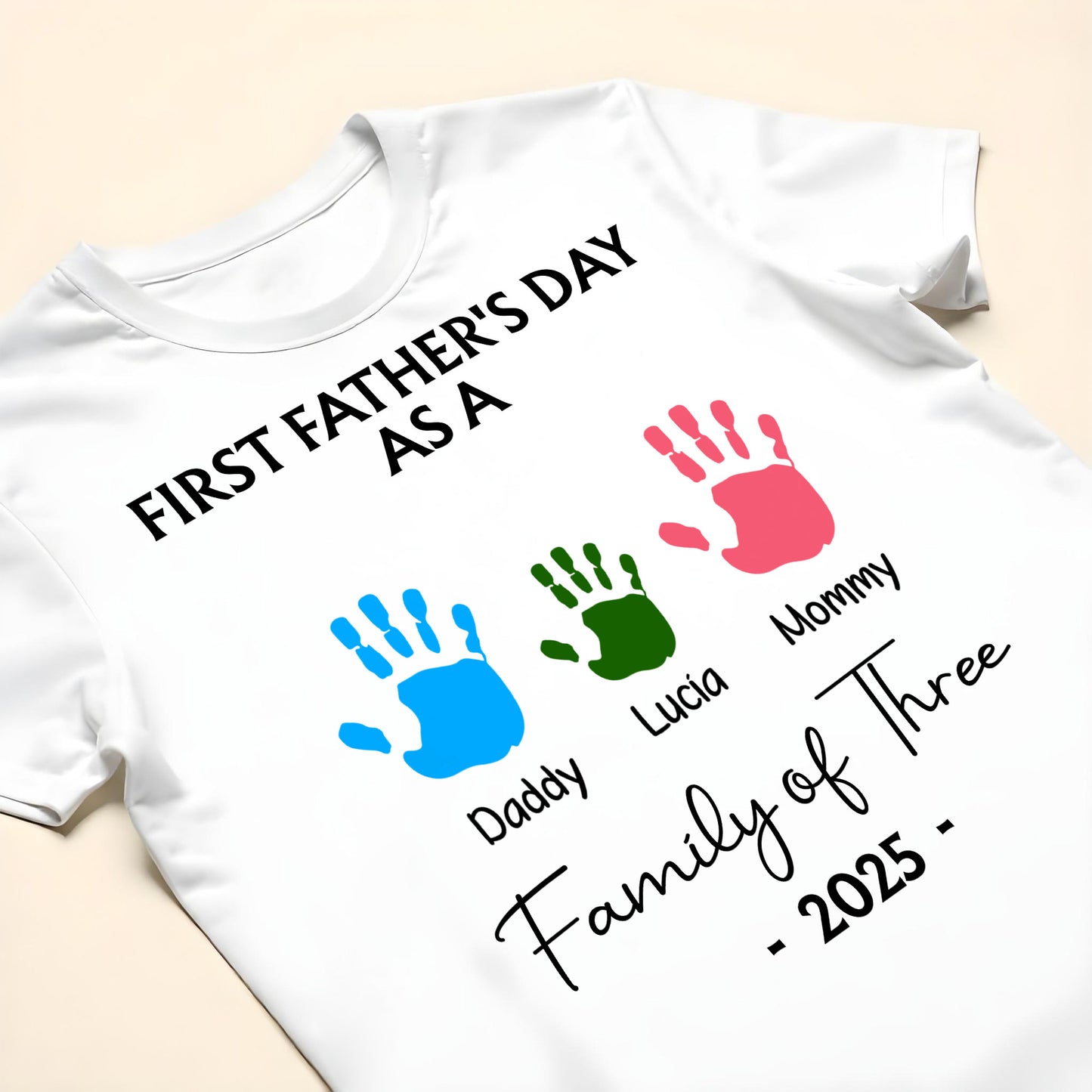 First Father's Day As A Family of Three, Handprints
