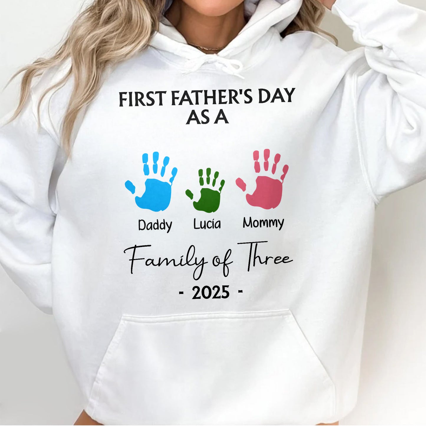 First Father's Day As A Family of Three, Handprints