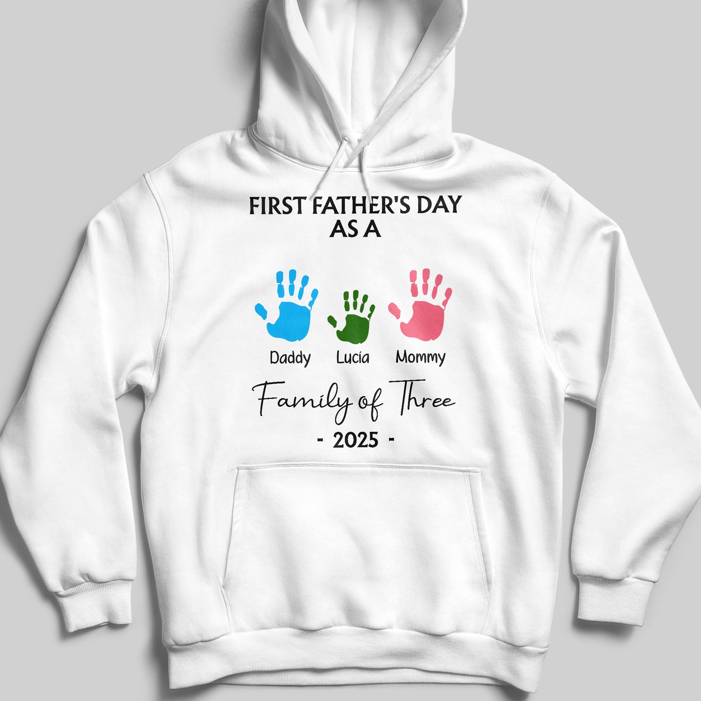 First Father's Day As A Family of Three, Handprints