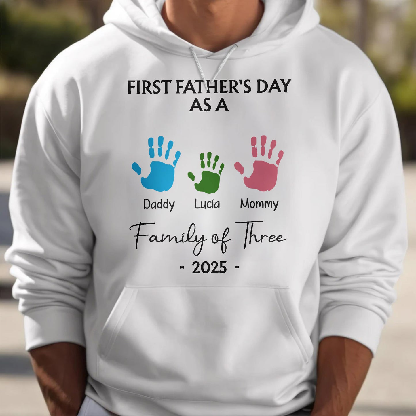 First Father's Day As A Family of Three, Handprints