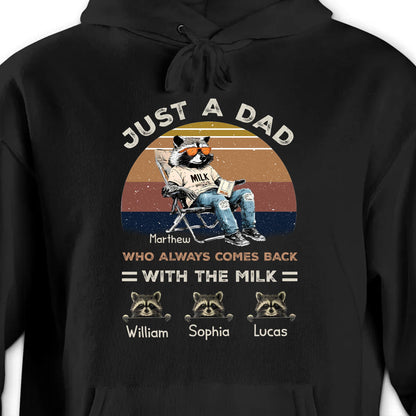 Just A Dad Who Always Comes Back With The Milk, Raccoon And Milk Carton
