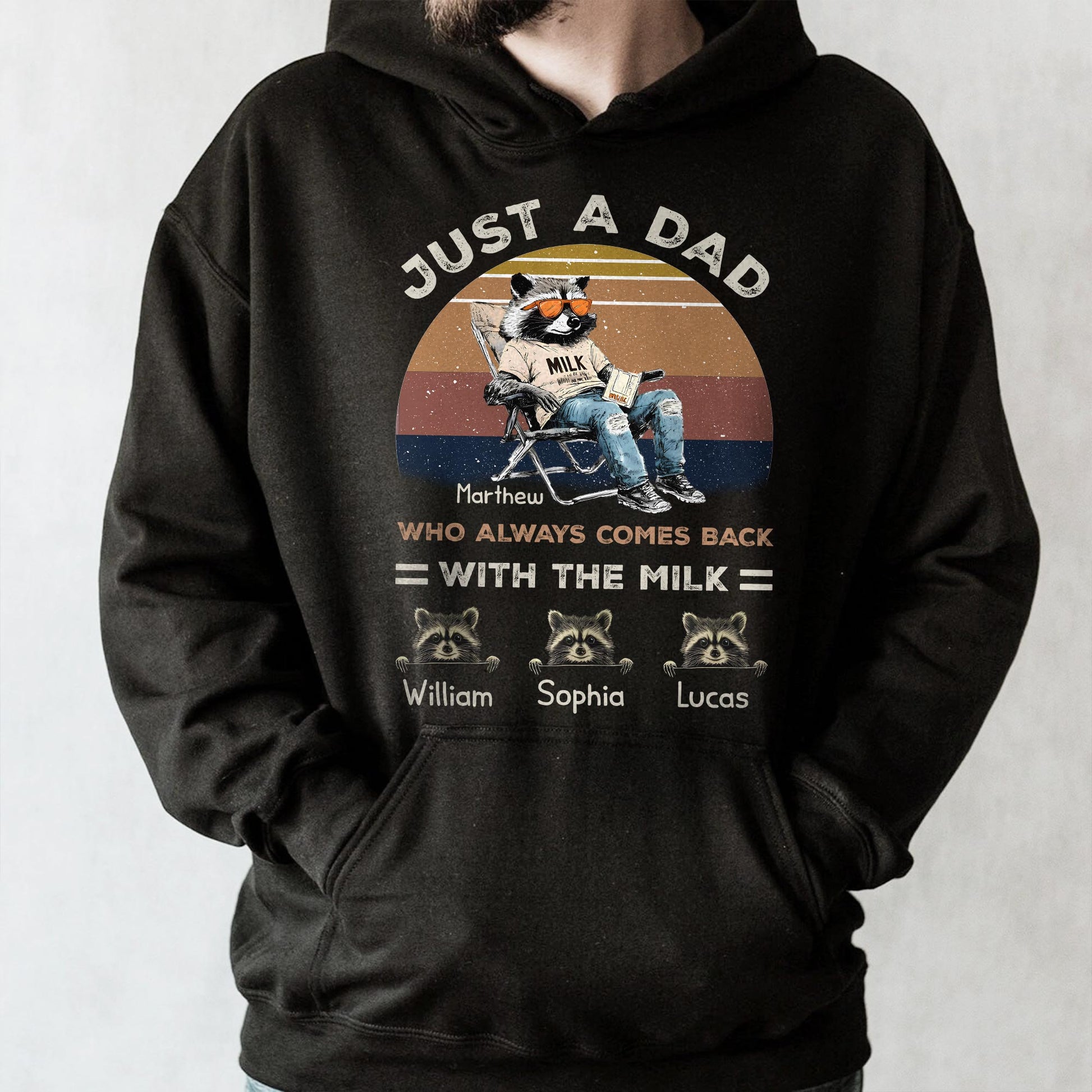 Just A Dad Who Always Comes Back With The Milk, Raccoon And Milk Carton