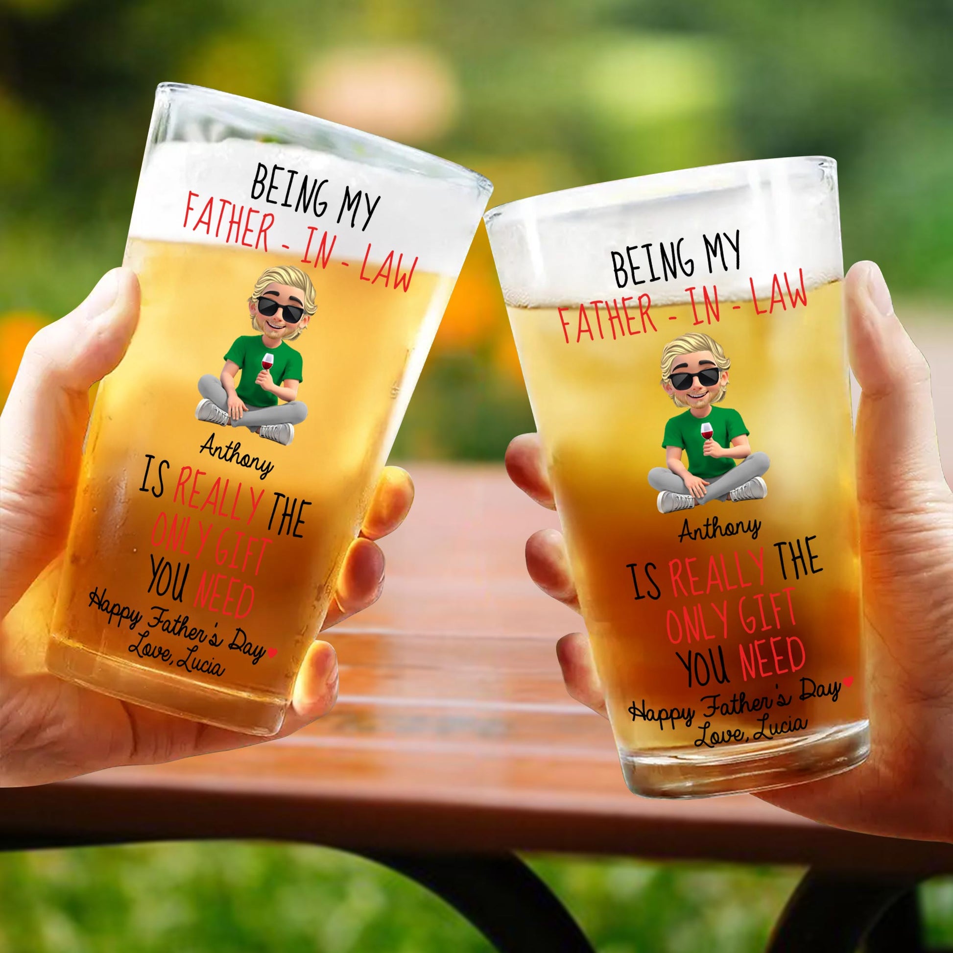 Being My Father-In-Law Anthony Is Really The Only Gift You Need, Cartoon Figure and Microphone