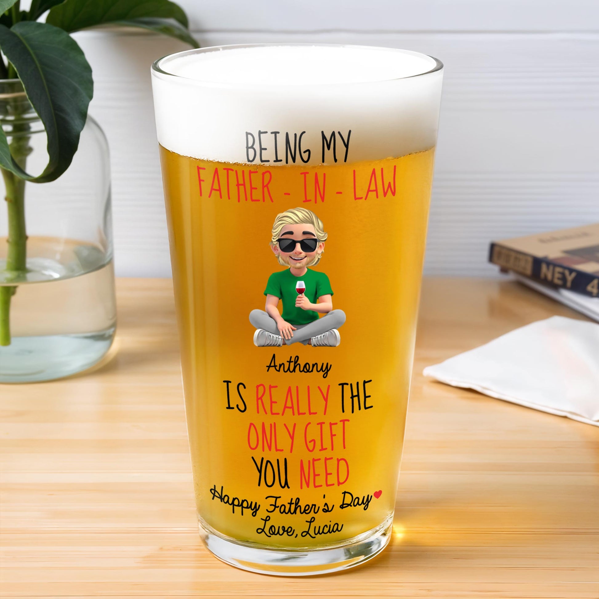 Being My Father-In-Law Anthony Is Really The Only Gift You Need, Cartoon Figure and Microphone