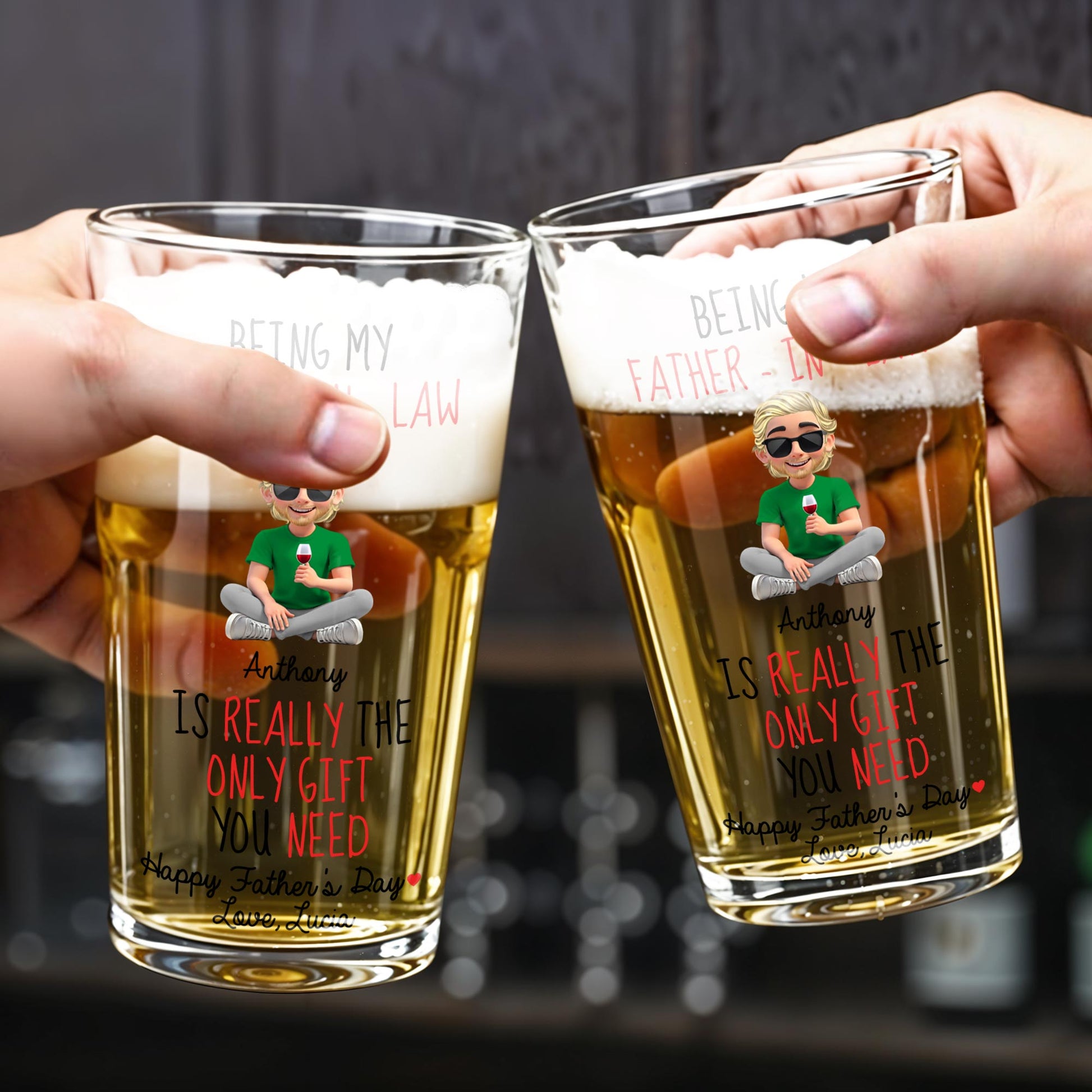 Being My Father-In-Law Anthony Is Really The Only Gift You Need, Cartoon Figure and Microphone