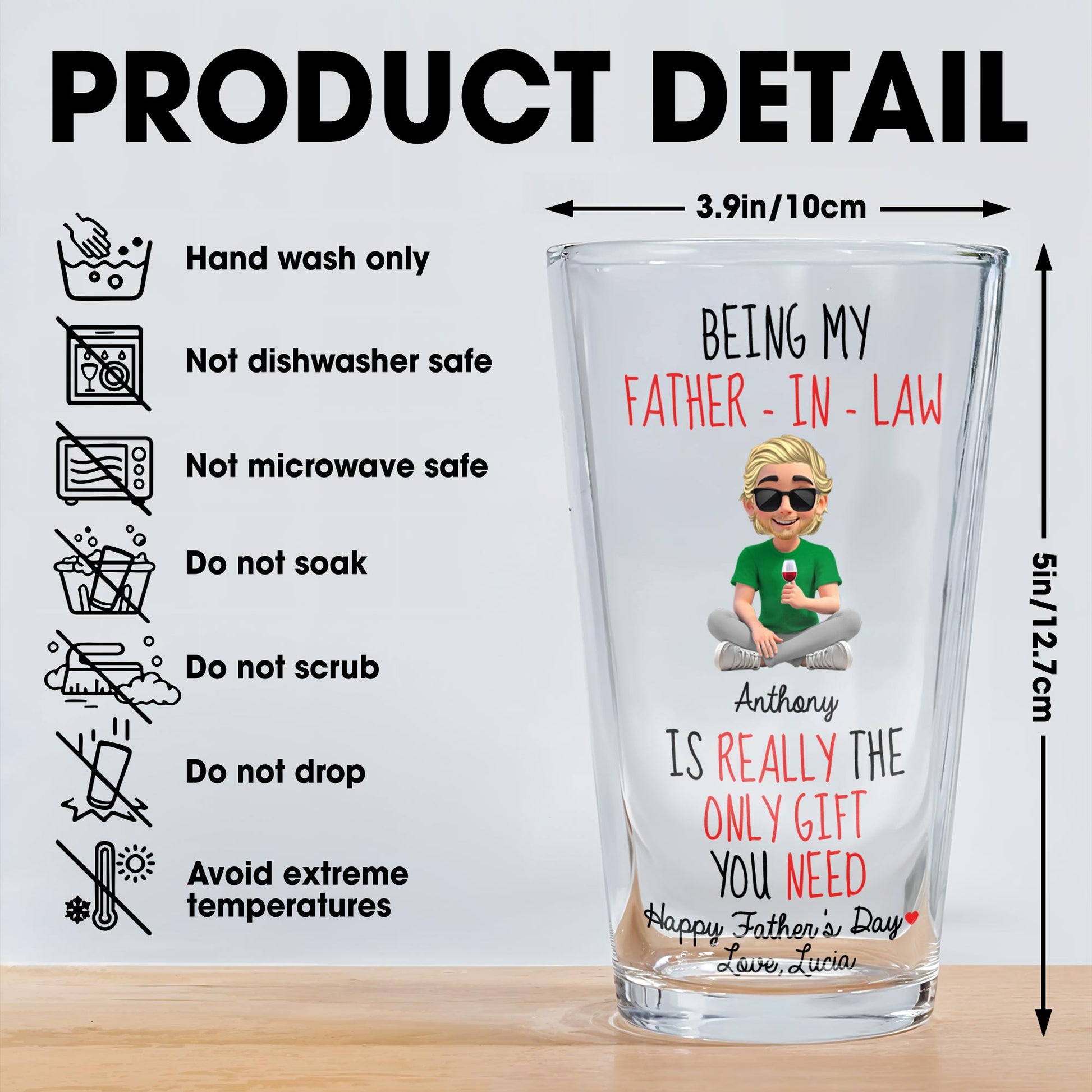 Being My Father-In-Law Anthony Is Really The Only Gift You Need, Cartoon Figure and Microphone