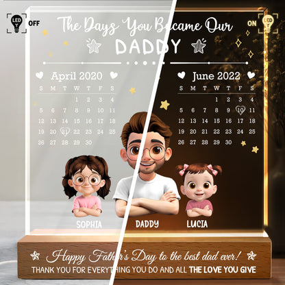 Happy Father's Day To The Best Dad Ever, Family Portrait And Stars