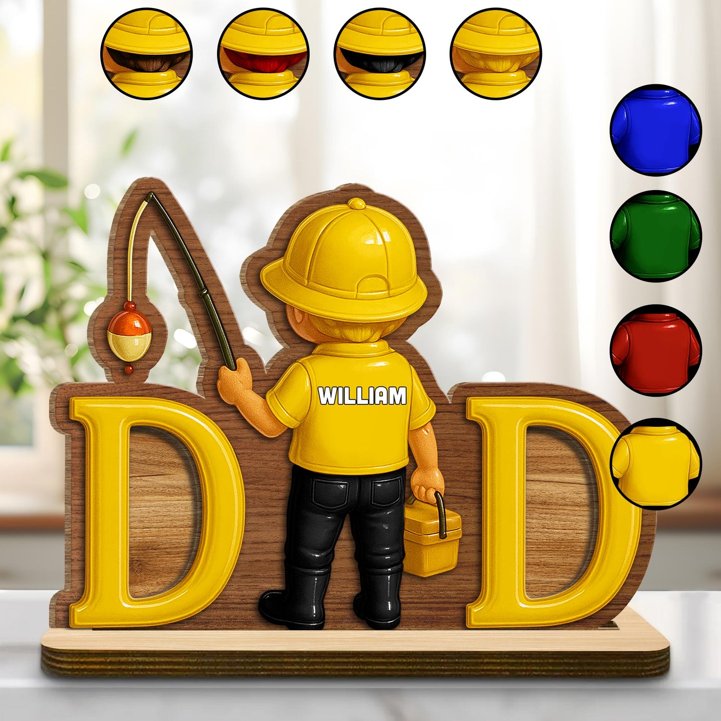 Personalized Custom Plaque For Dad, With Firefighter And Helmet Theme