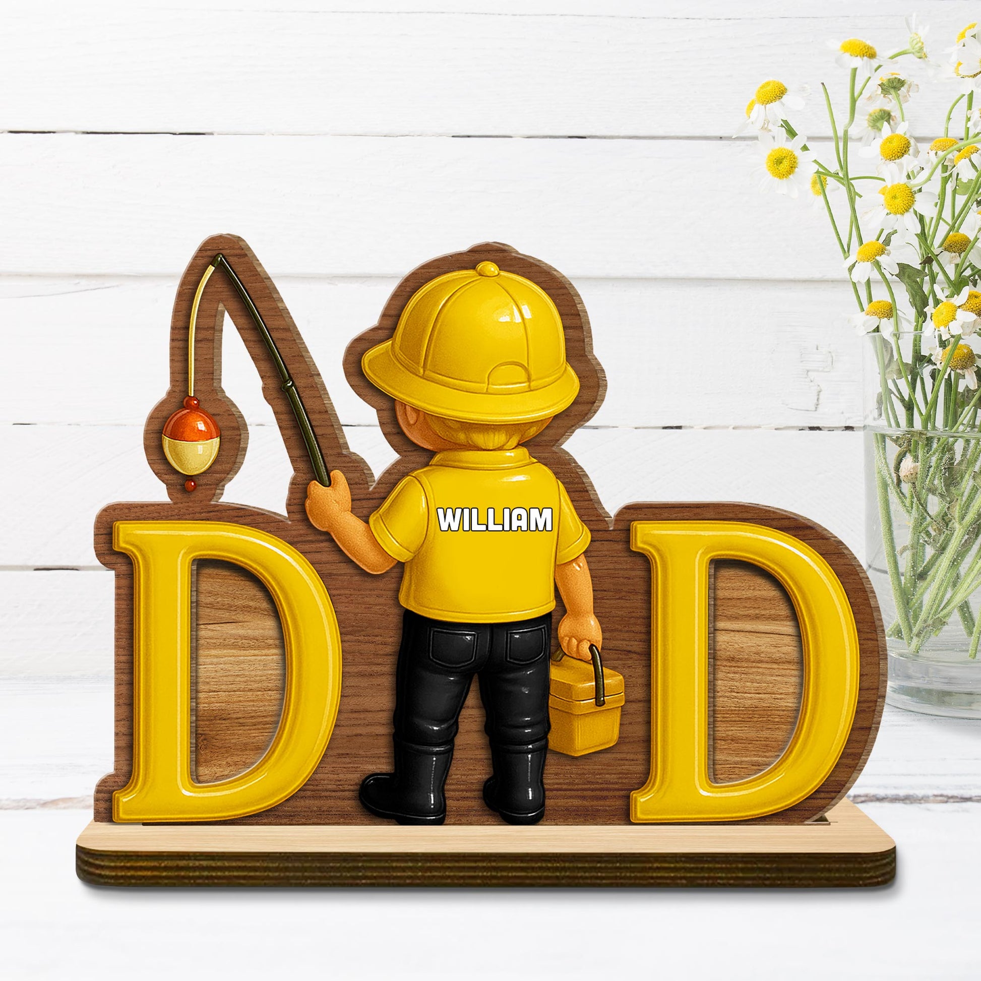 Personalized Custom Plaque For Dad, With Firefighter And Helmet Theme