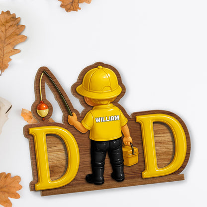 Personalized Custom Plaque For Dad, With Firefighter And Helmet Theme