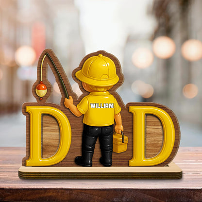 Personalized Custom Plaque For Dad, With Firefighter And Helmet Theme