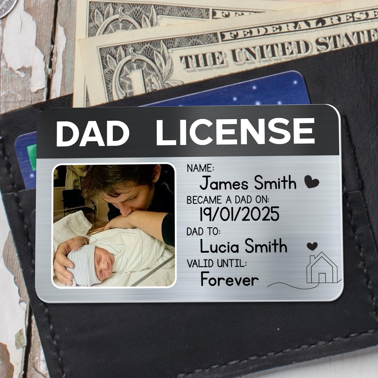 Dad License, Became A Dad On, Photo Of Dad And Baby