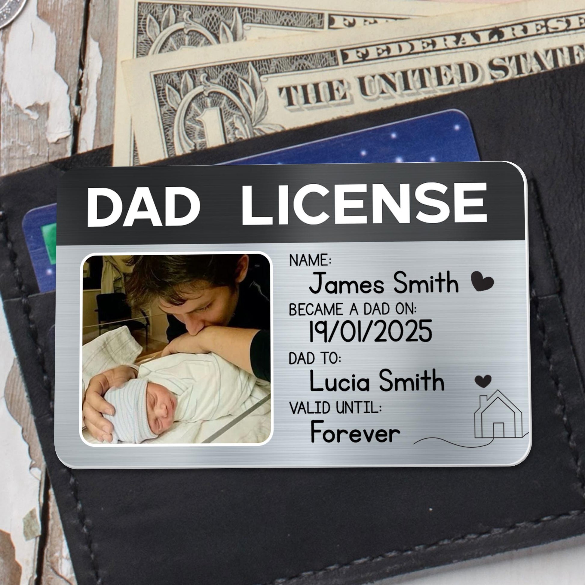 Dad License, Became A Dad On, Photo Of Dad And Baby