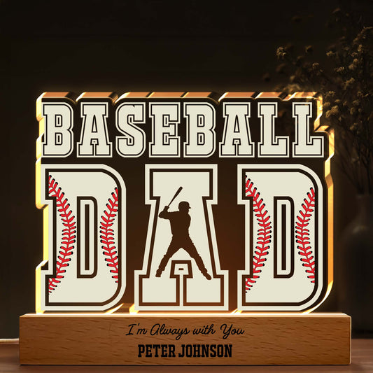 Baseball Dad, I'm Always With You, Silhouette of Player and Bat