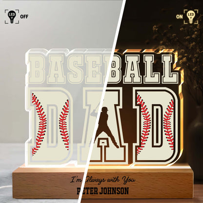 Baseball Dad, I'm Always With You, Silhouette of Player and Bat