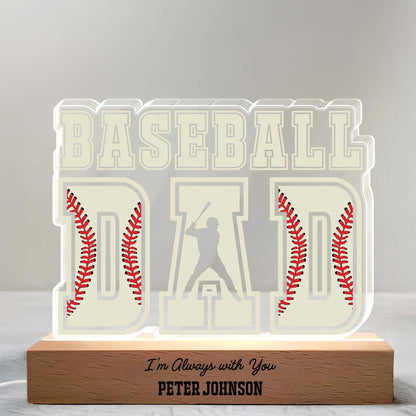 Baseball Dad, I'm Always With You, Silhouette of Player and Bat