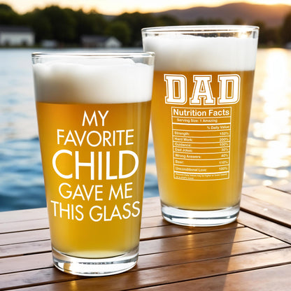My Favorite Child Gave Me This Glass, Nutrition Facts Label and Text