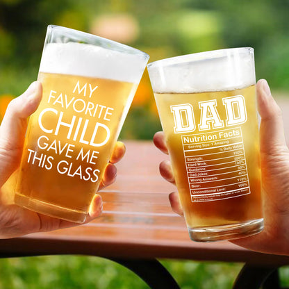 My Favorite Child Gave Me This Glass, Nutrition Facts Label and Text