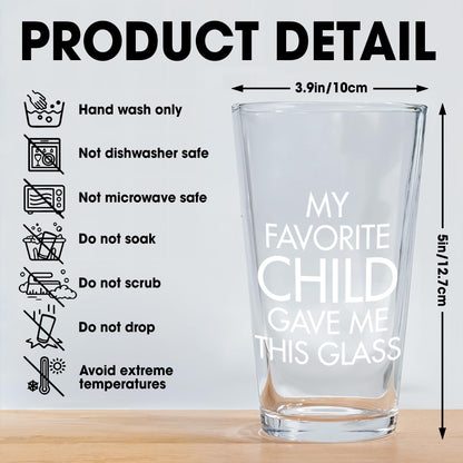 My Favorite Child Gave Me This Glass, Nutrition Facts Label and Text