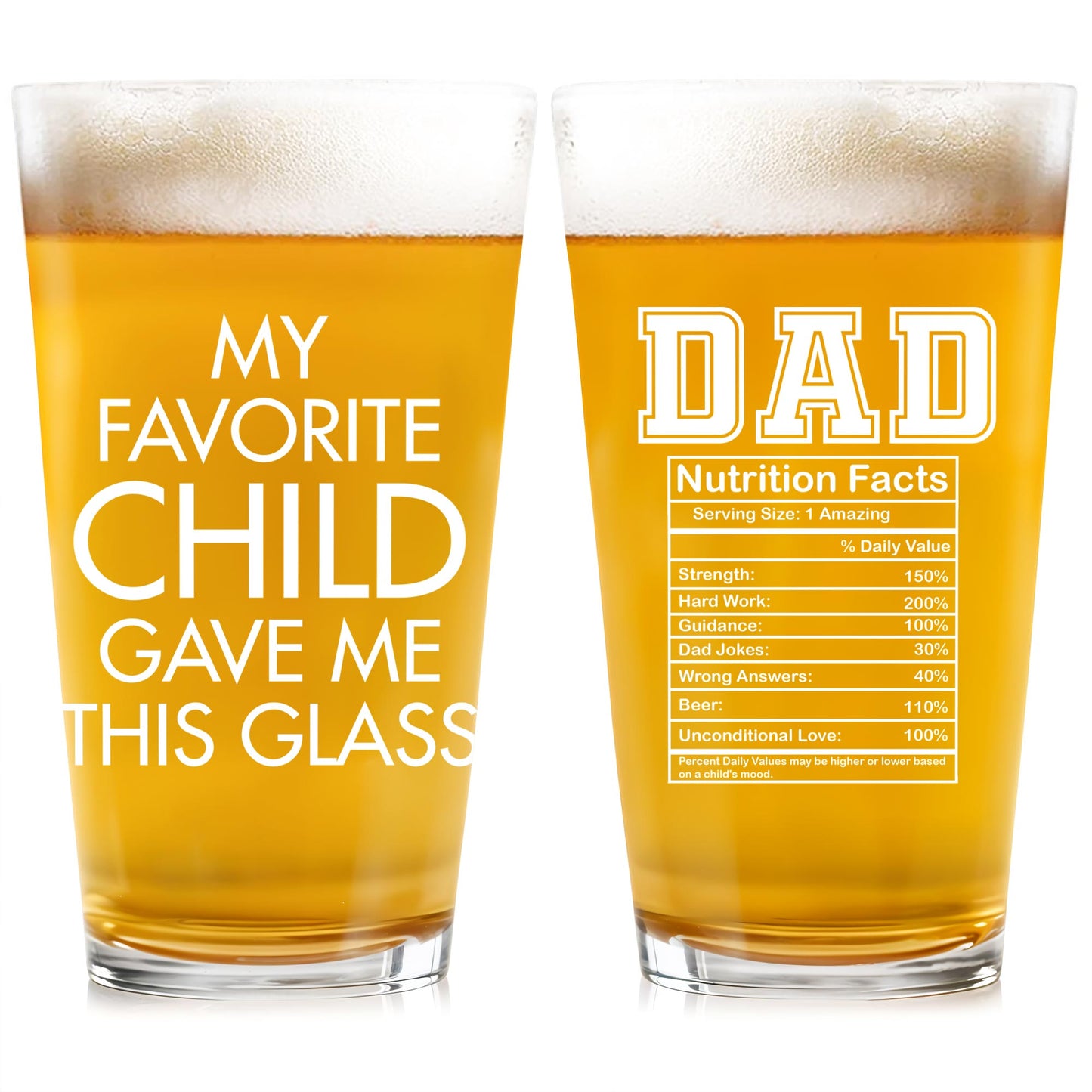 My Favorite Child Gave Me This Glass, Nutrition Facts Label and Text