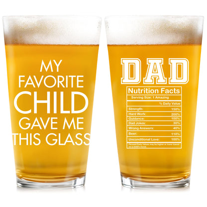 My Favorite Child Gave Me This Glass, Nutrition Facts Label and Text