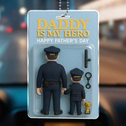 Daddy Is My Hero, Happy Father's Day, Police Uniforms and Trophy