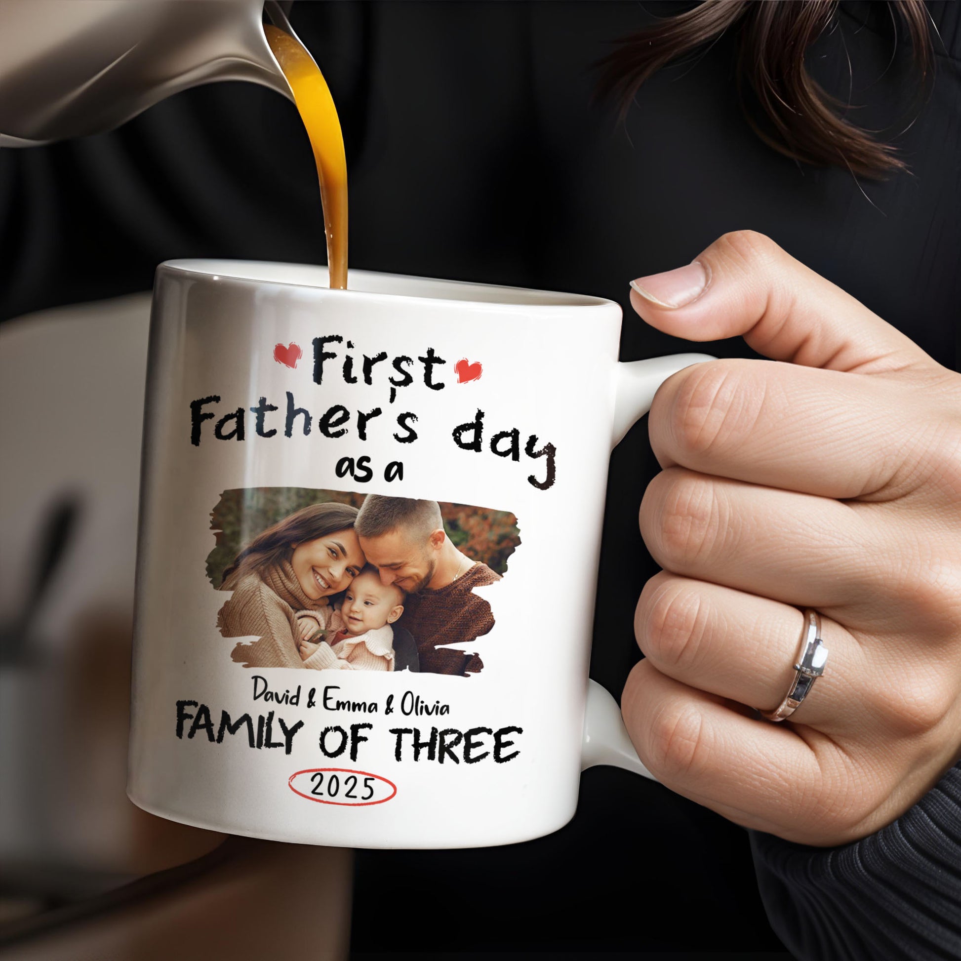 First Father's Day As A Family Of Three, Heart and Family Photo