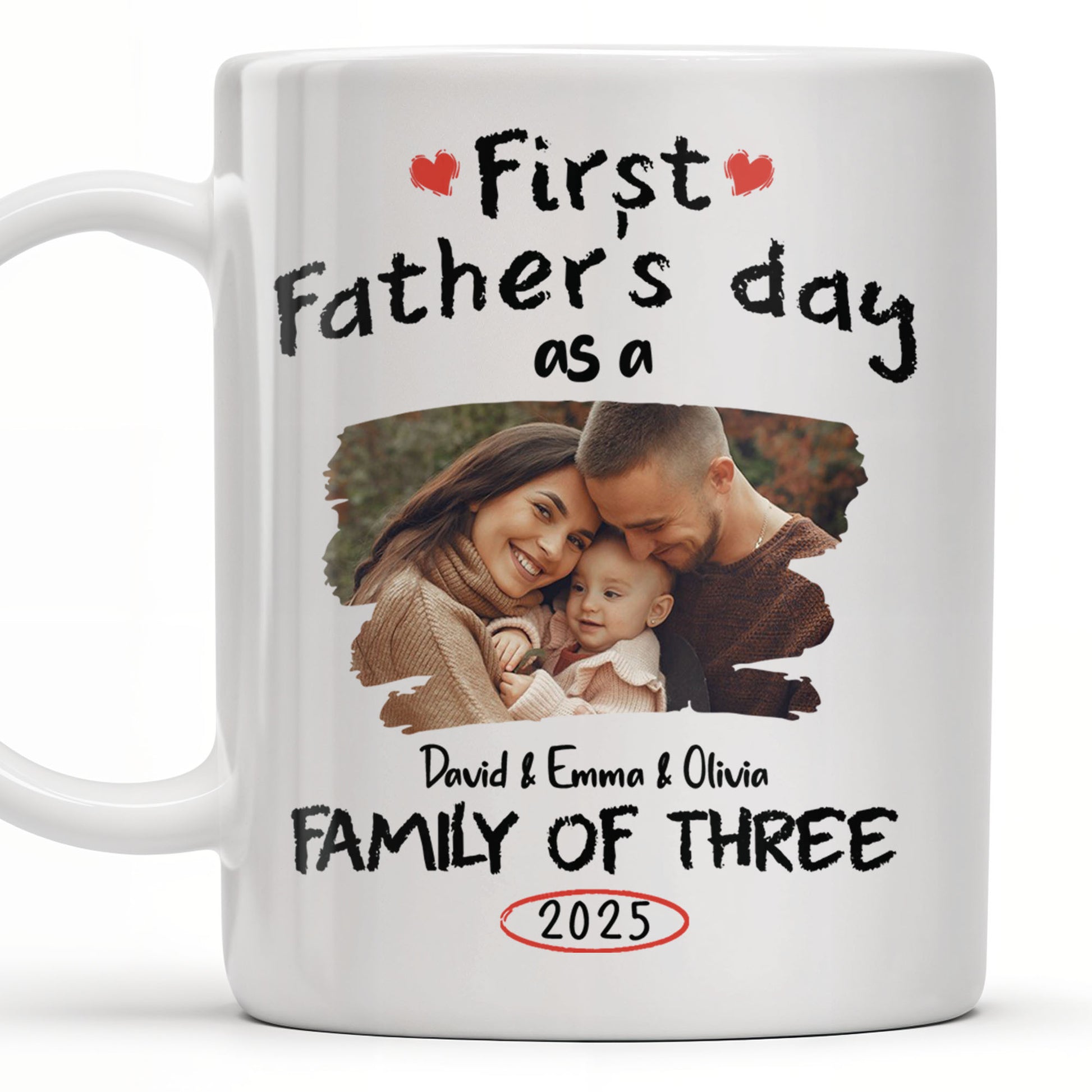 First Father's Day As A Family Of Three, Heart and Family Photo