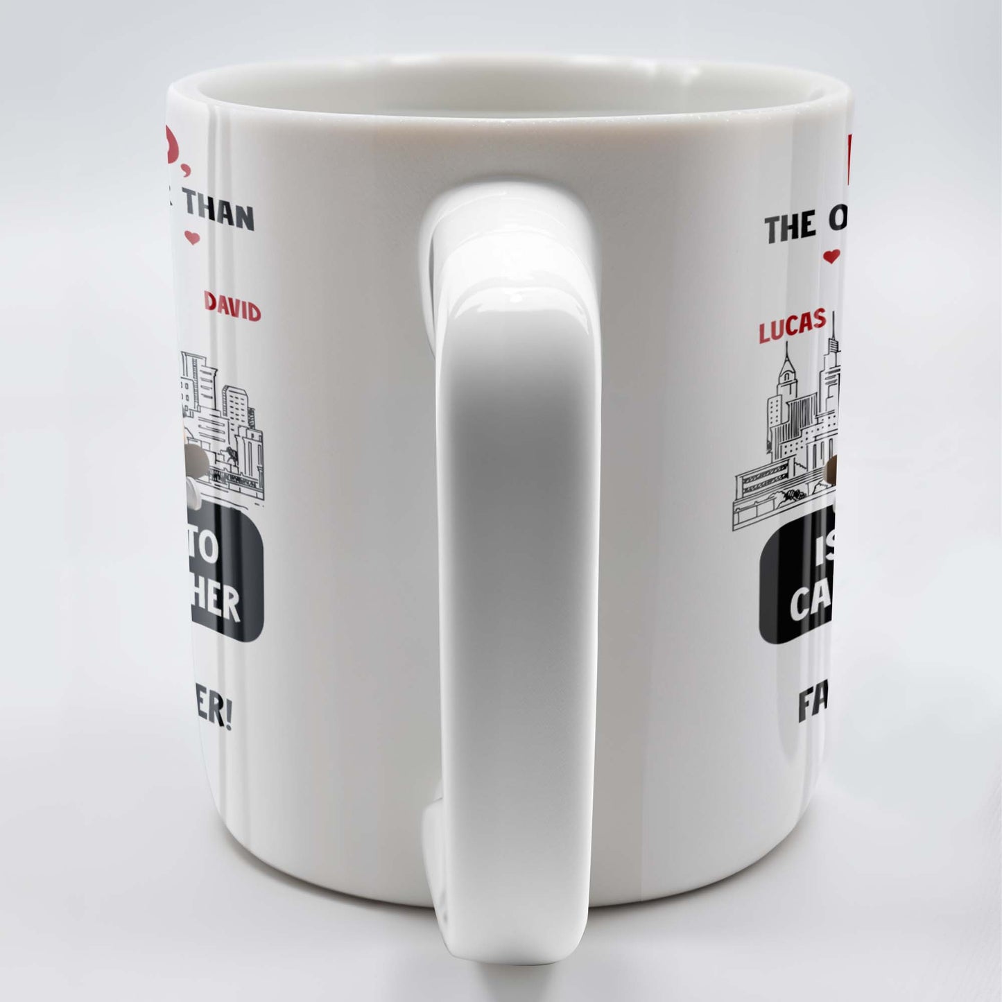 Dear Dad, The Only Thing Better Than Being Your Son, Cartoon Characters and City Skyline - Personalized Custom Coffee Mug - DAD106_MG