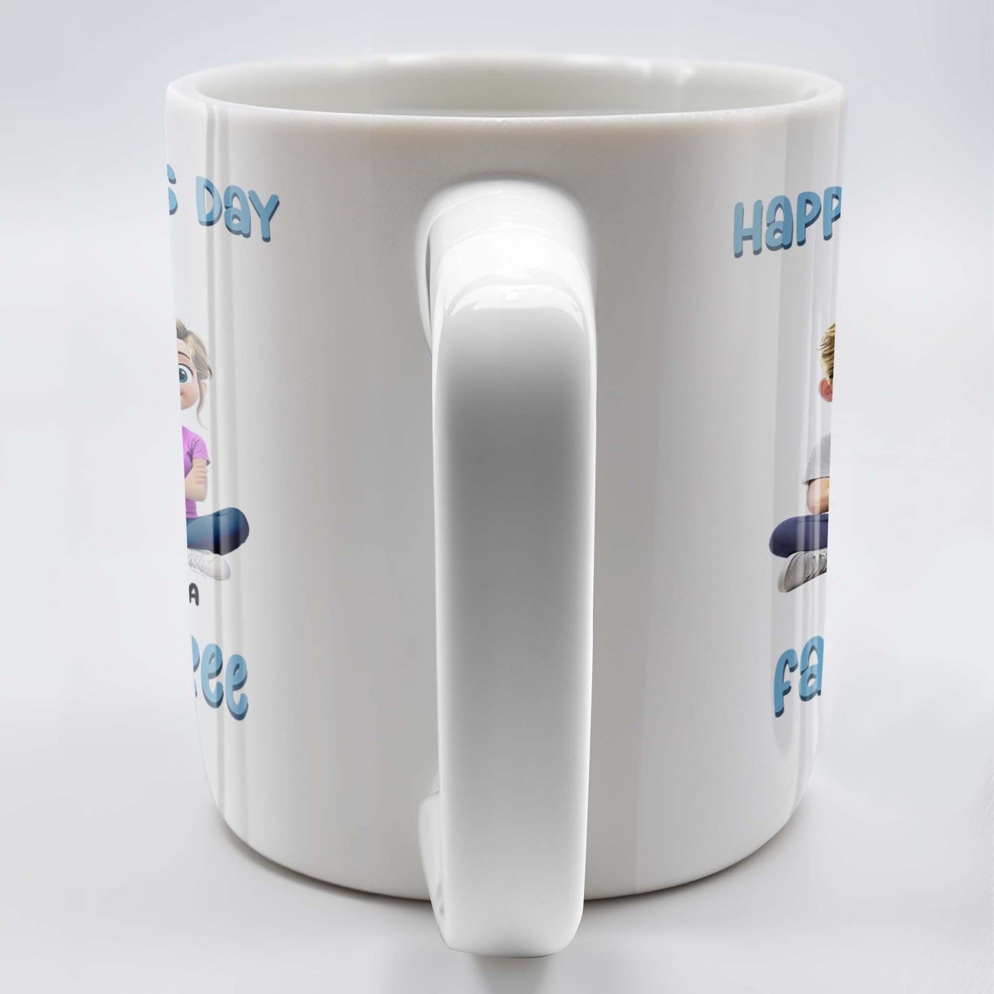 Happy Father's Day As A Family Of Three, Hearts And Family Design