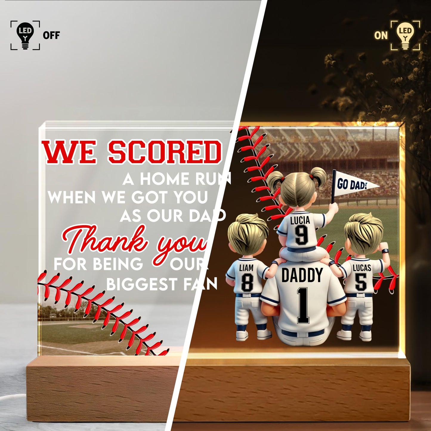 We Scored A Home Run When We Got You As Our Dad, Baseball And Baseball Bat