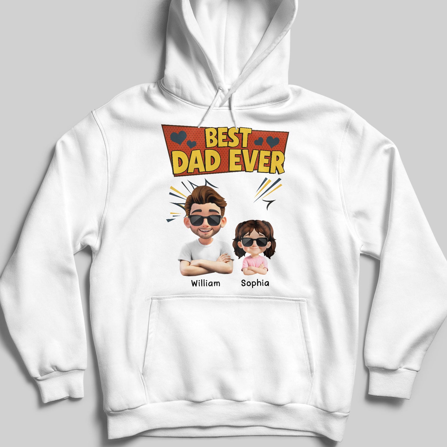 Best Dad Ever, Cartoon Characters and Hearts