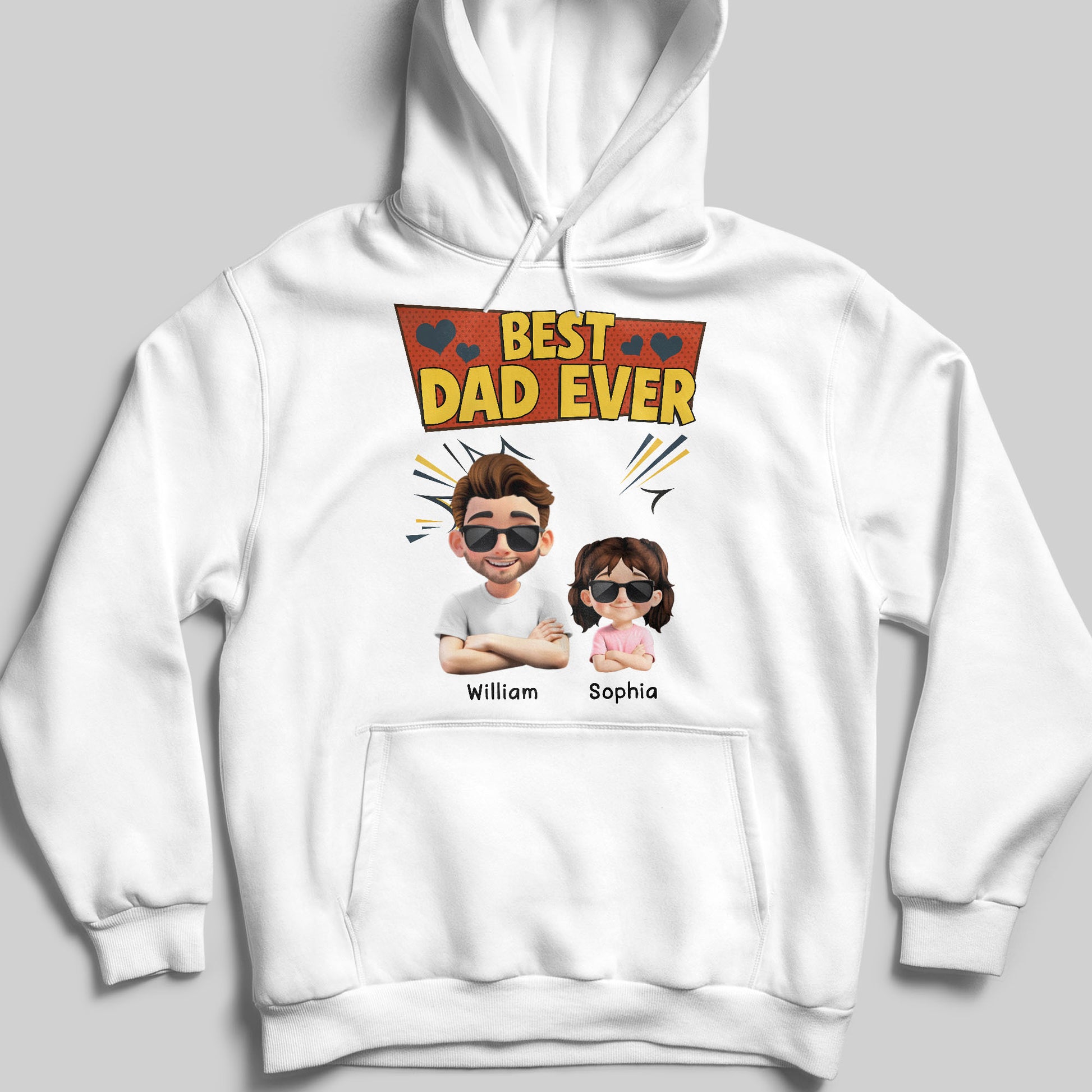 Best Dad Ever, Cartoon Characters and Hearts