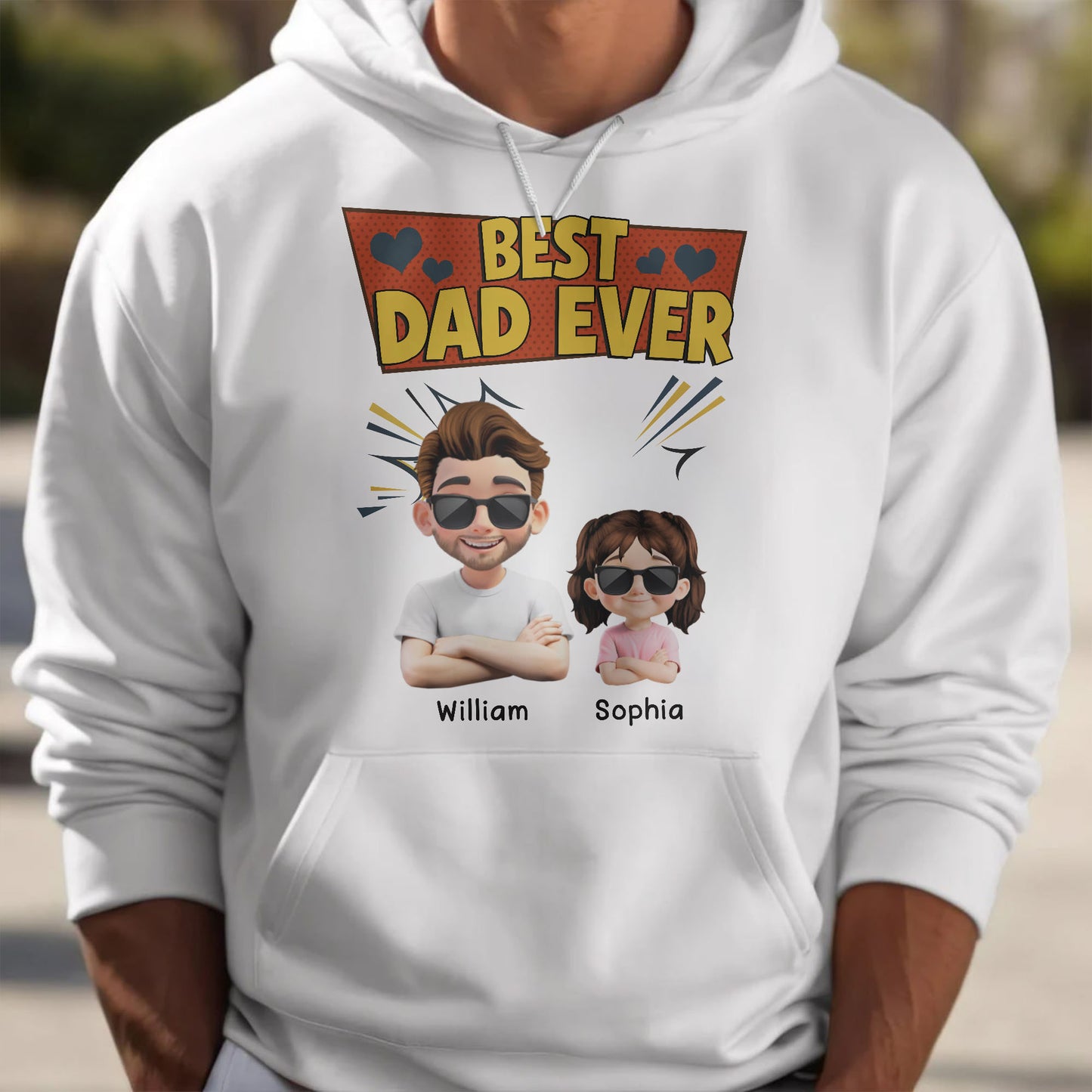 Best Dad Ever, Cartoon Characters and Hearts